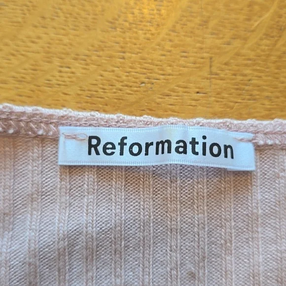 Reformation, Square Neck Ribbed Top, Dusty Pink, GUC, Women's M - Picture 3 of 12